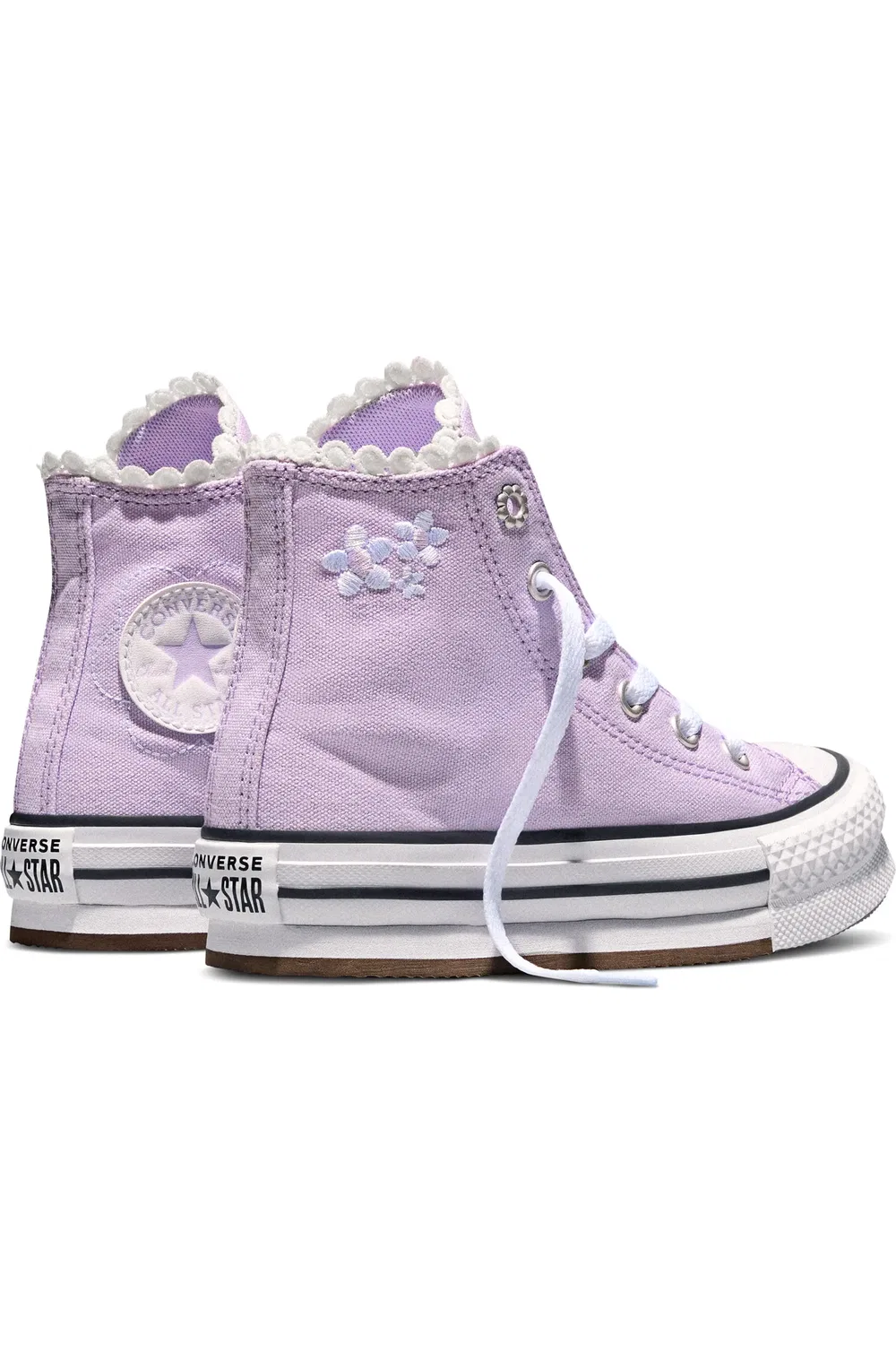 Детские кеды высокие на платформе Chuck Taylor All Star EVA Lift Converse, Lavender Latte/White/Black — фото 2