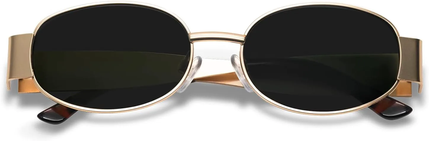 

Ретро-солнцезащитные очки овальной формы для женщин - золотистые солнцезащитные очки, модные трендовые очки с защитой от УФ-излучения UV400 Chiseyhue, Matte Gold