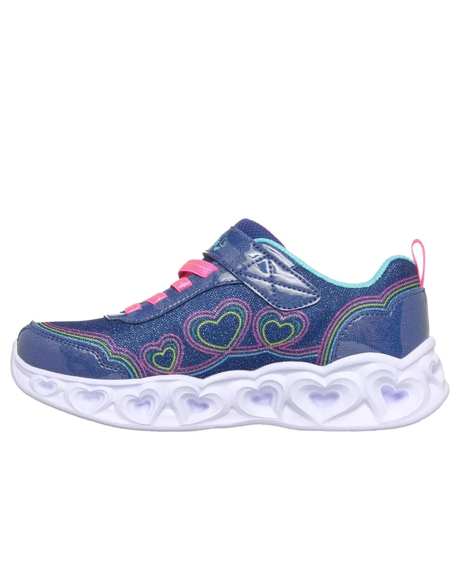Детские кроссовки со светящейся подошвой Bubble Love Skechers, Navy Multi — фото 3