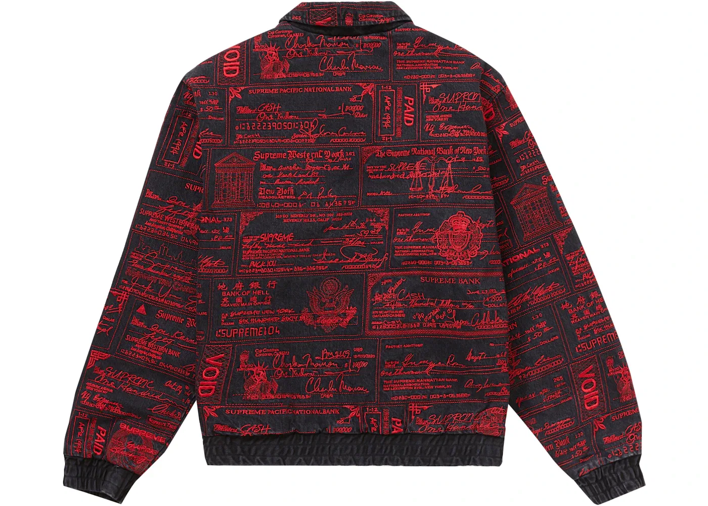 Мужская куртка-джинсовка с вышивкой Supreme Checks Denim Jacket, Black — фото 2