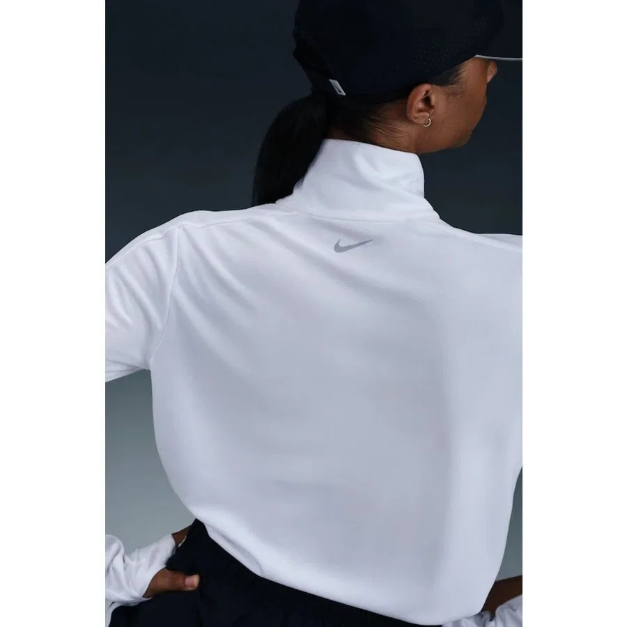 Женский свитшот с полузамком Dri-Fit Swoosh Hz Mid Nike, Белый — фото 2