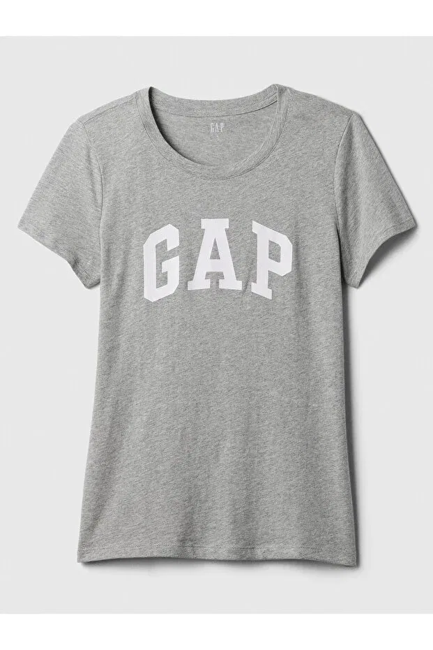 Женская футболка с принтом Logo T-Shirt Gap, Gray-005 — фото 2