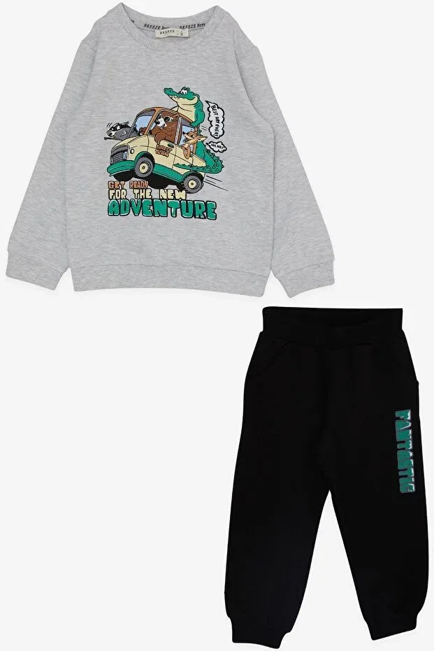 Детский спортивный комплект с принтом Adventurous Animals Breeze, Light Gray Melange