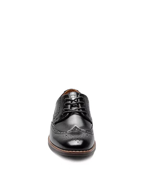 Детские классические туфли для мальчиков с оксфордским дизайном Rucci Wingtip Jr Florsheim Kids, черный — фото 3