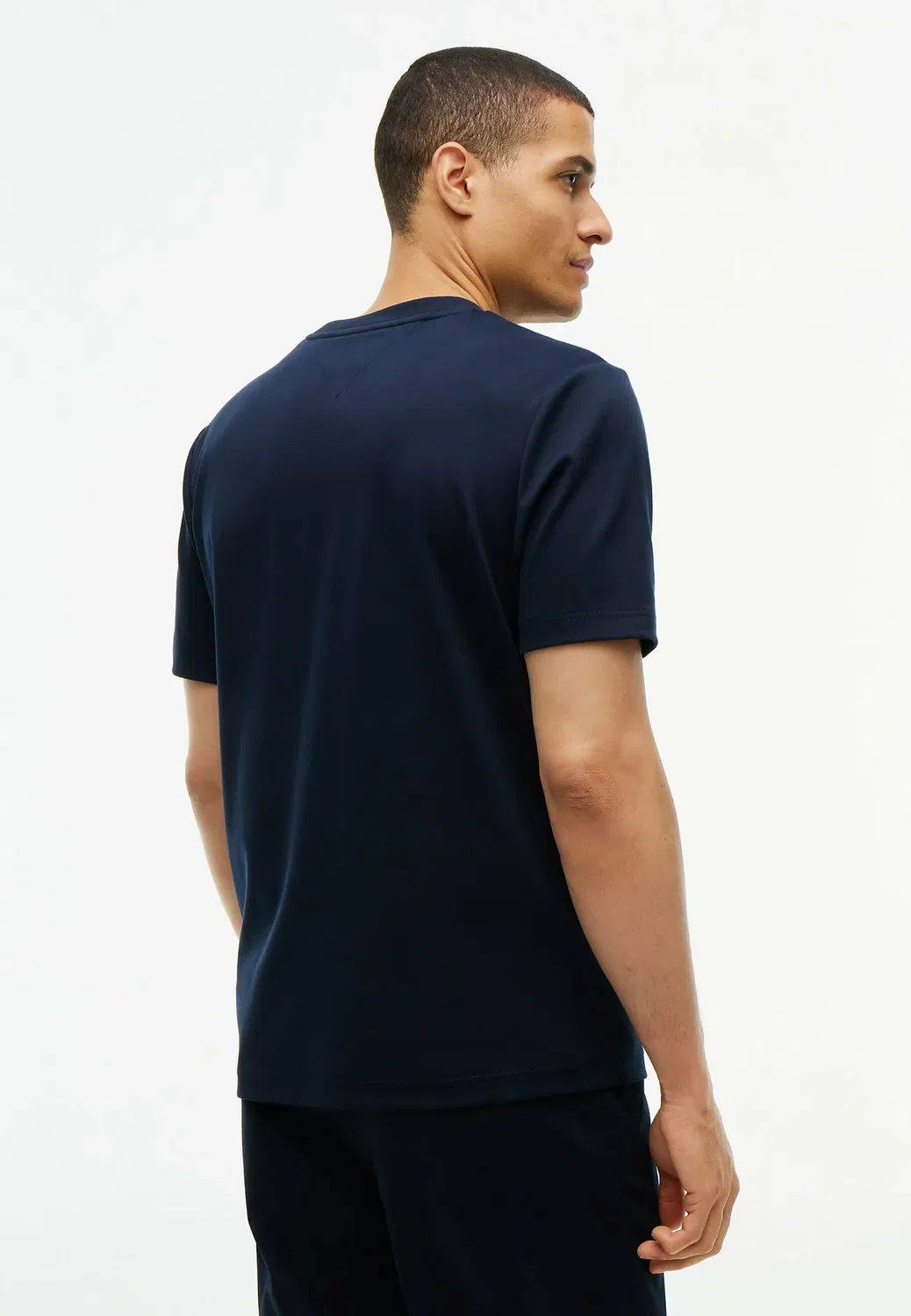 Футболка из трикотажа с тисненым логотипом - базовая футболка Tommy Hilfiger, Navy Blue — фото 3