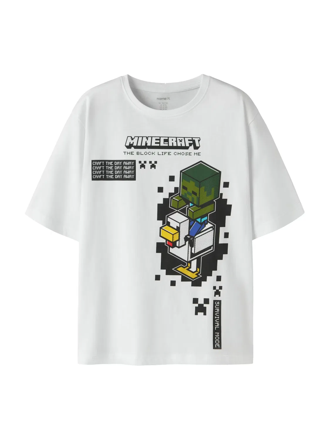 Футболка Name It NKMJUN MINECRAFT белого цвета