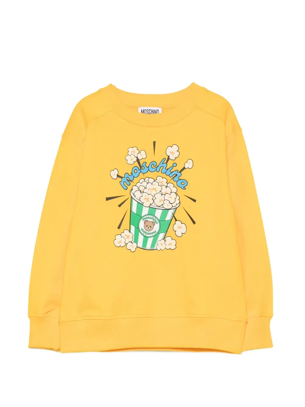 Свитшот с принтом попкорна и Тедди Беар Moschino Kids, желтый
