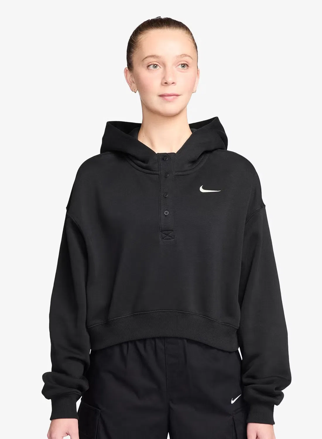 Худи оверсайз с длинным рукавом Phoenix Nike, черный