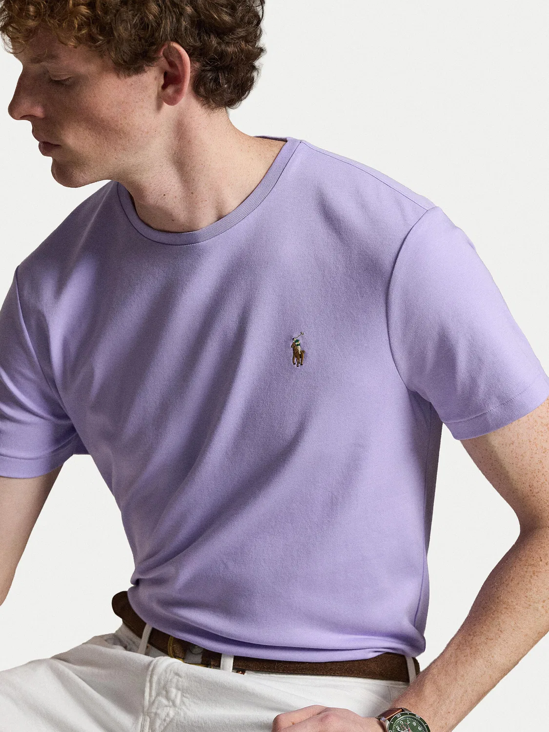 Мужская футболка стандартного кроя Polo Ralph Lauren, светло-сиреневый — фото 4