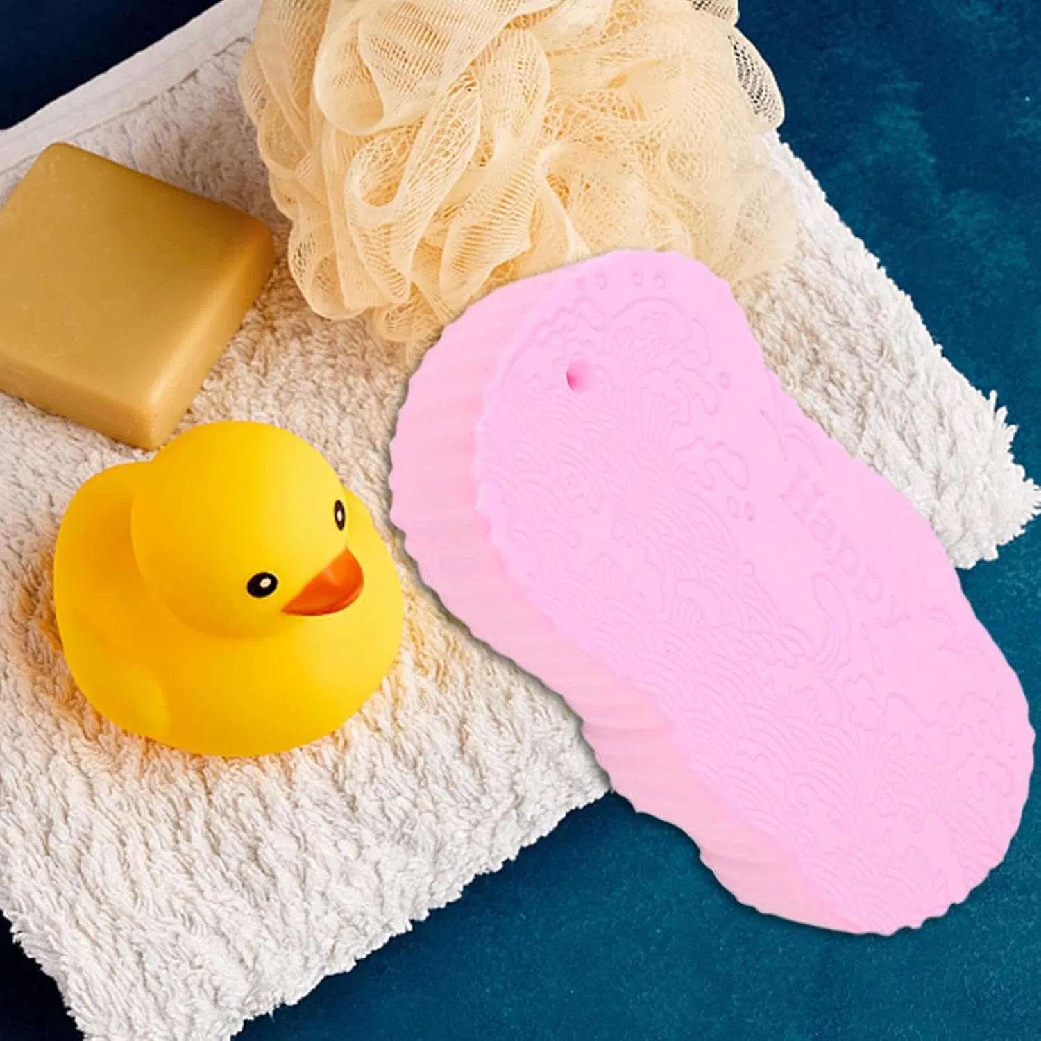 Губка для тела отшелушивающая Holdes, 12.8x6.5x2.8 см, Pink — фото 3