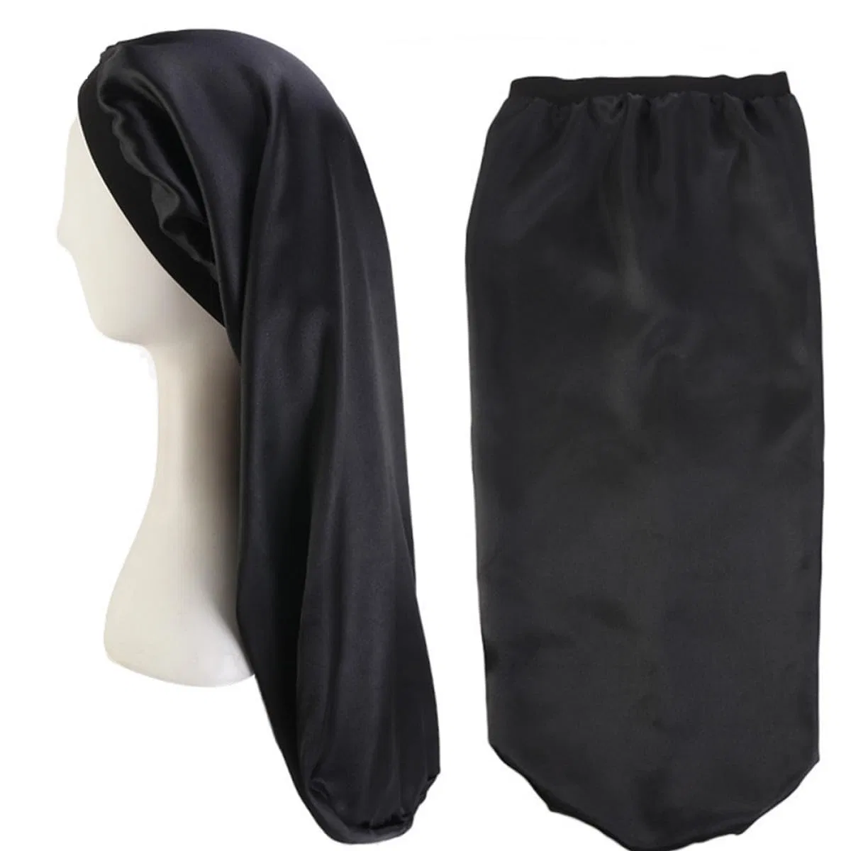 Шапочка для душа Satin, HAMPPLIES, набор 3 шт, 63x26x2 см, Черный, Темно-синий, Золотой — фото 2