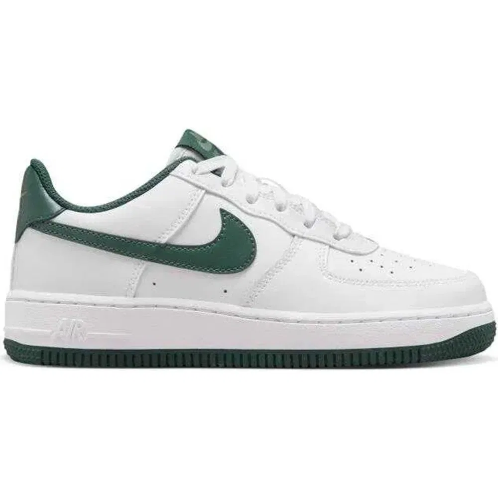 Детские кроссовки кожаные с логотипом Swoosh Air Force 1 GS Nike, White Green