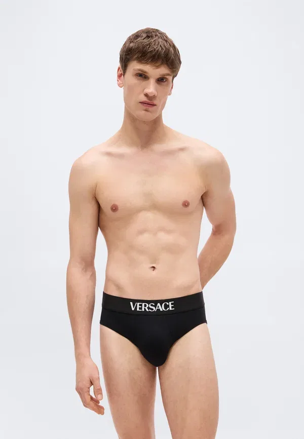 Комплект из 3 трусов с логотипом Essential Versace, черный — фото 4