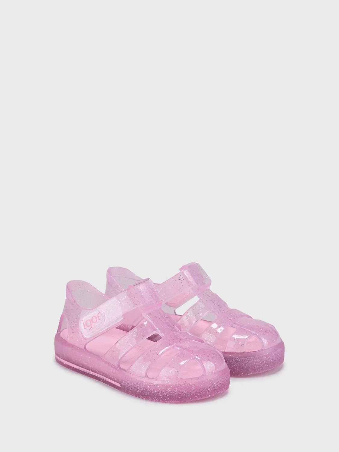 Сандалии с блестками, Pink Clear Star Igor, розовый