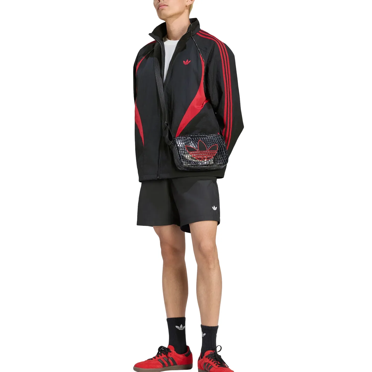 Мужская куртка Street M Track Top Asia Sizing 'Black Red' adidas, Black Red — фото 4