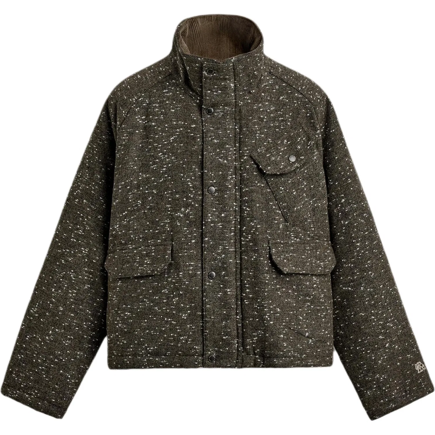 Мужское пальто-пуховик с воротником-стойкой Dark Umber ZARA, Dark Umber