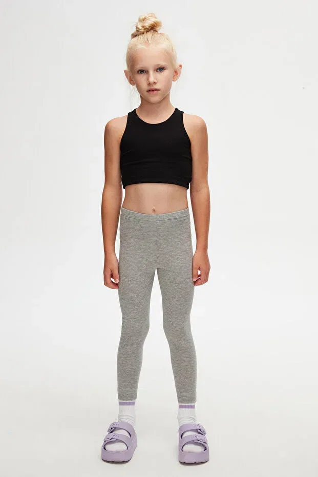 Детские леггинсы для девочек хлопковые Basic Lovetti, Cool Gray