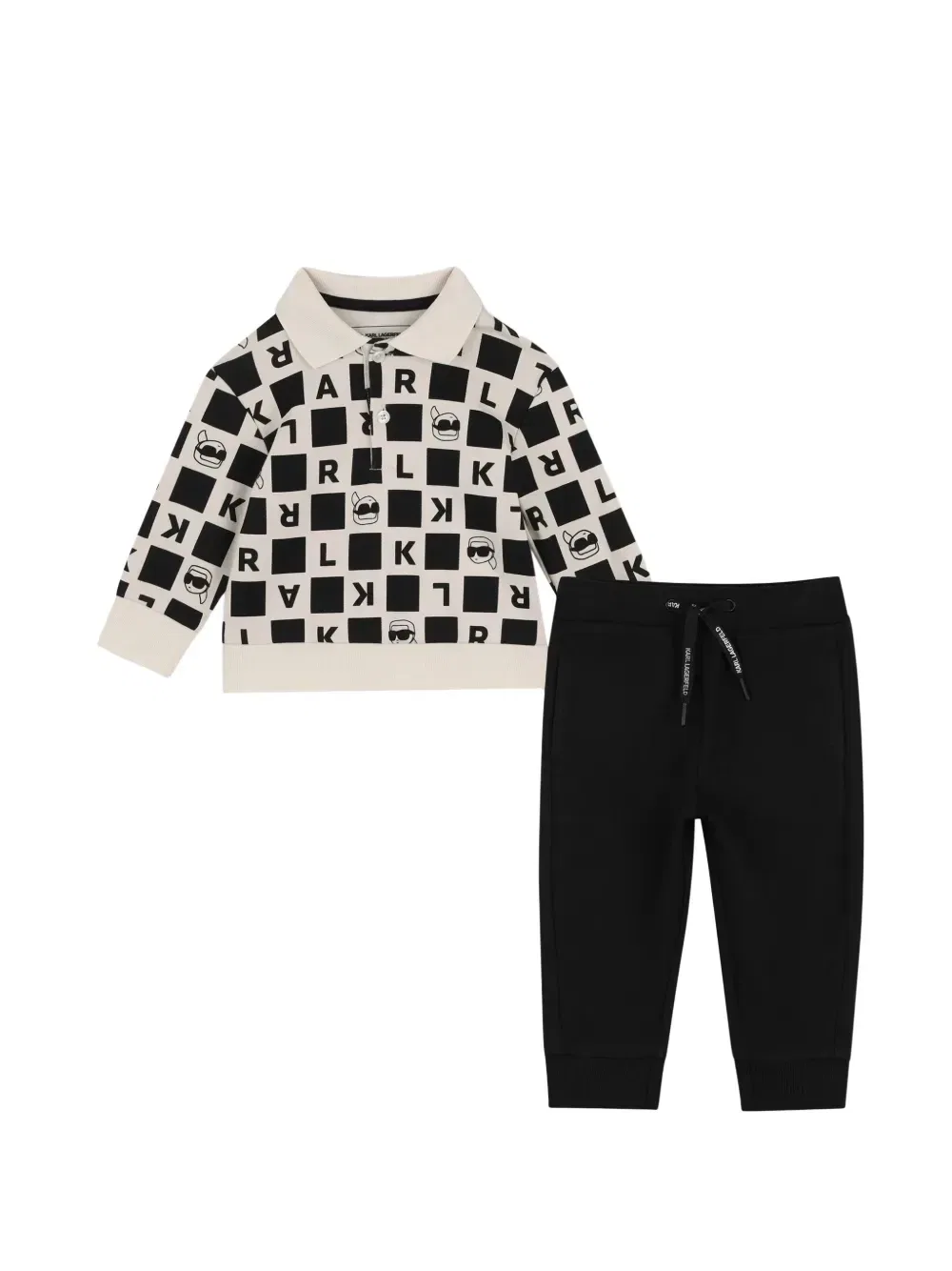 Спортивный костюм в клетку Karl Lagerfeld Kids, черный