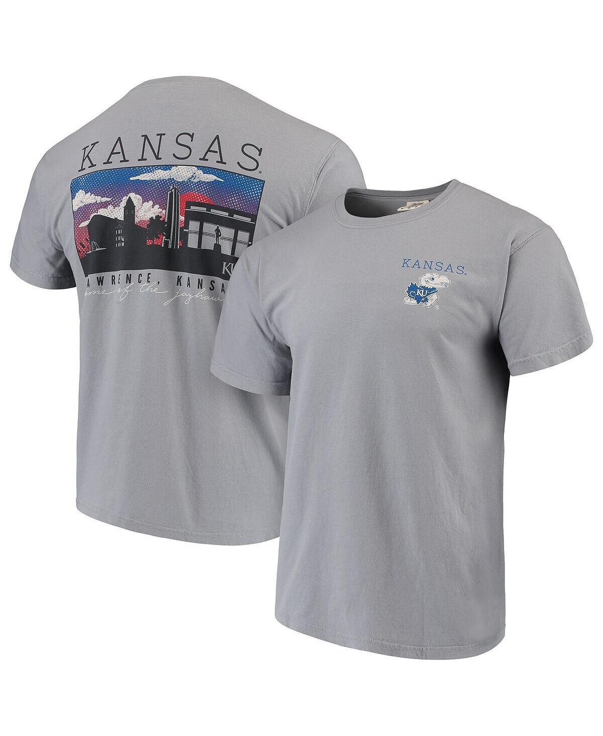 

Мужская серая футболка kansas jayhawks comfort colours campus scenery Image One, серый