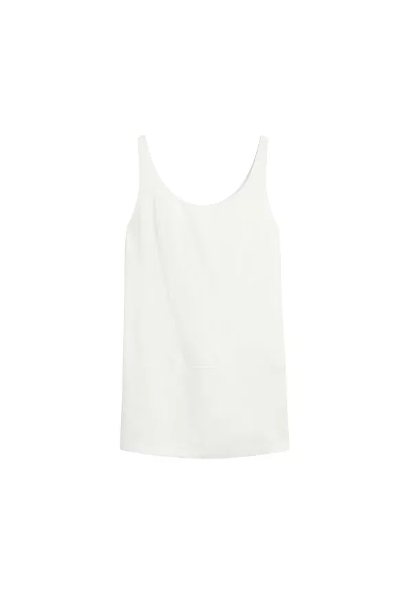 Платье из льна и вискозы Massimo Dutti, белый — фото 3