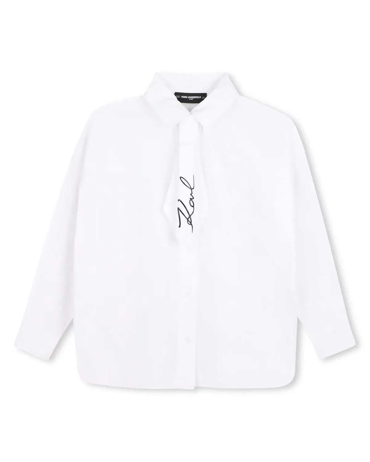 Детская рубашка для девочек с длинным рукавом Karl Lagerfeld Kids, Blanco
