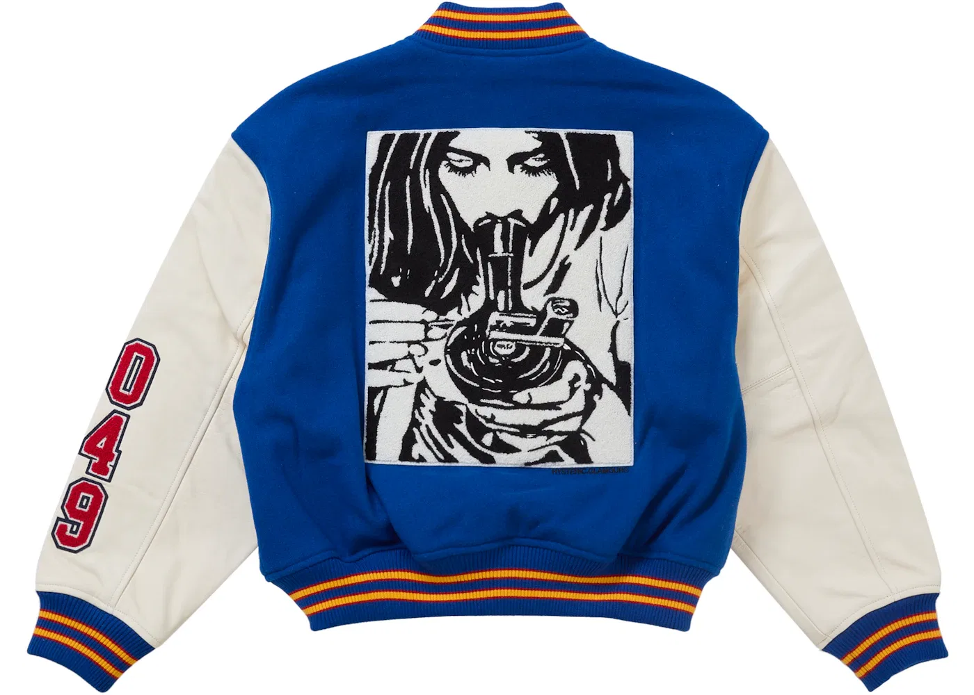 Мужская куртка-бомбер с принтом Supreme Hysteric Glamour Varsity Jacket, Blue — фото 3