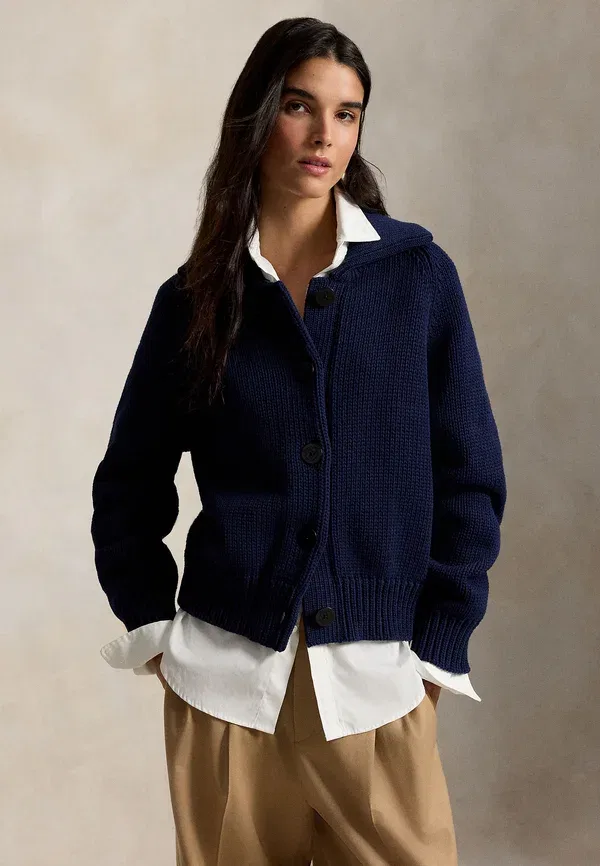 Кардиган из хлопка с нейлоном Polo Ralph Lauren, Cruise темно-синий