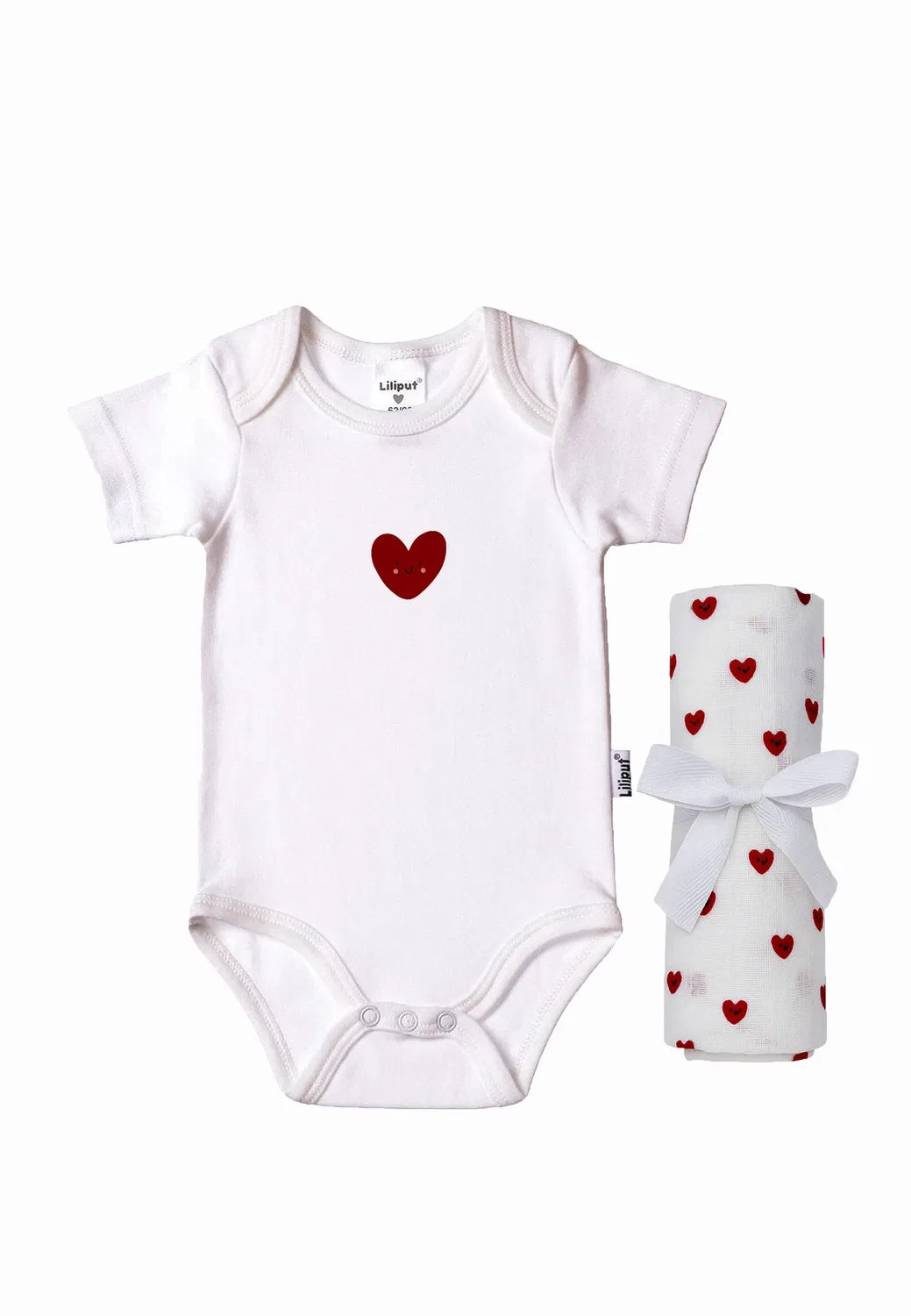 Geschenkset herzchen - body Liliput, Weiß