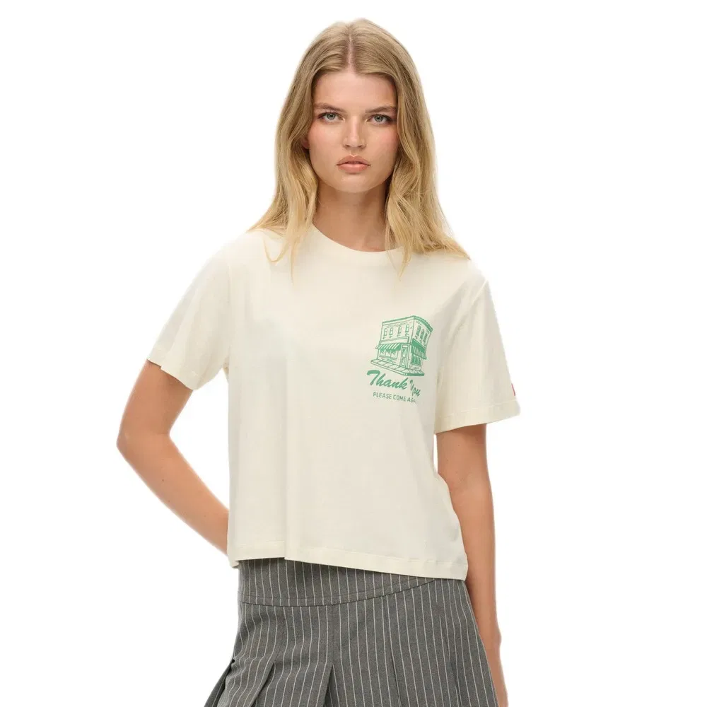 Футболка с коротким рукавом Roadside Trade Relaxed Superdry, белый