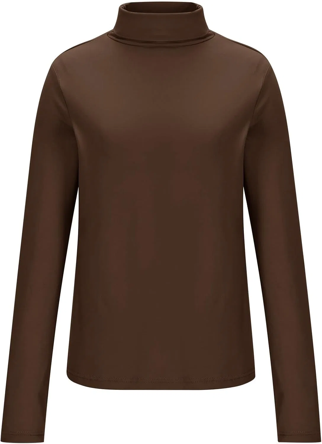 Женская водолазка длинный рукав приталенная Soft Thermal, Brown — фото 4