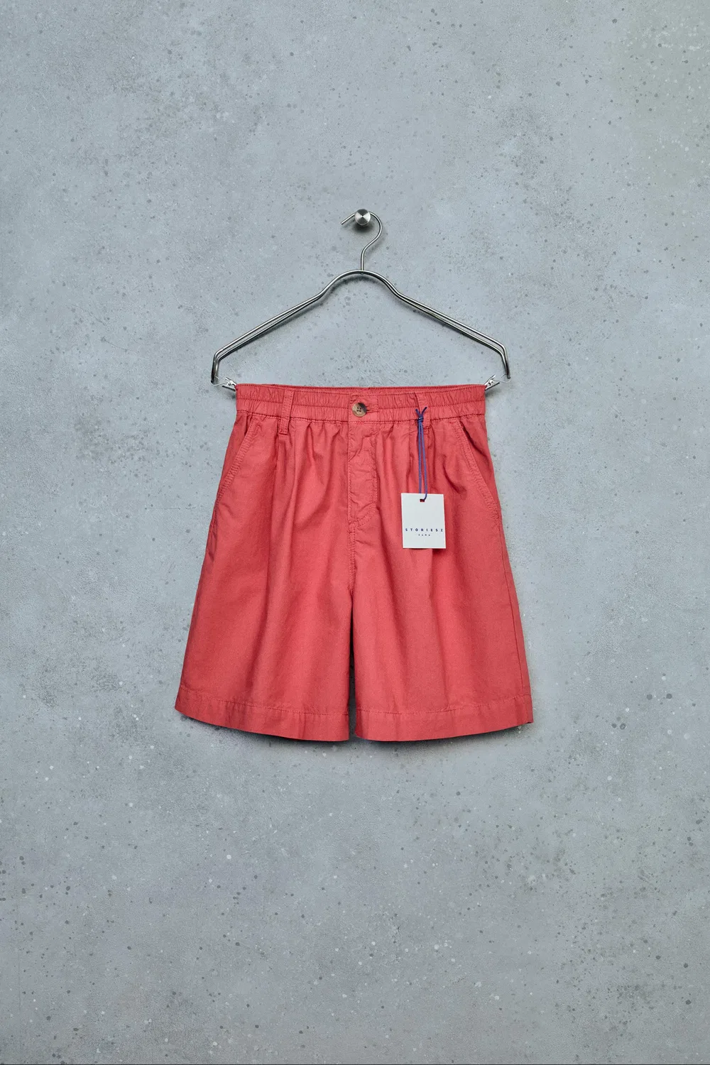 STORIESZ - Поплиновые бермудские шорты с вытачками ZARA, Coral Red