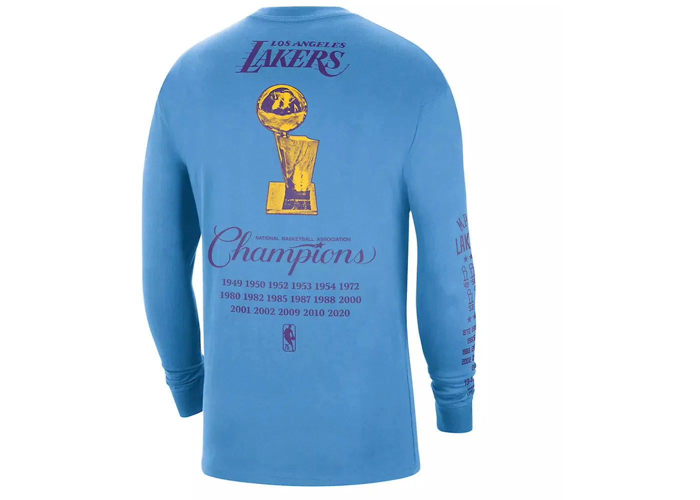 Мужская футболка с длинным рукавом Nike NBA Los Angeles Lakers Courtside, синий — фото 2