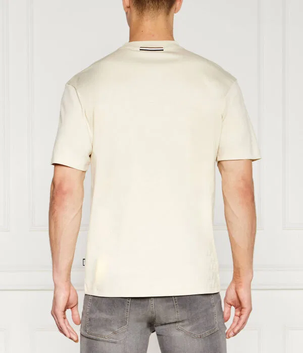 Мужская футболка хлопковая T-Shirt BOSS, бежевый — фото 4