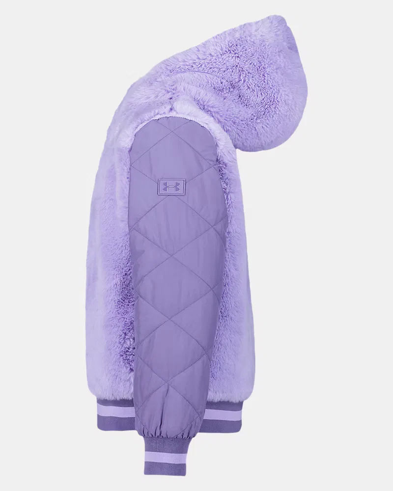 Детская куртка-бомбер утепленная с флисом под мех UA Cozy UnderArmour, Transparent — фото 3