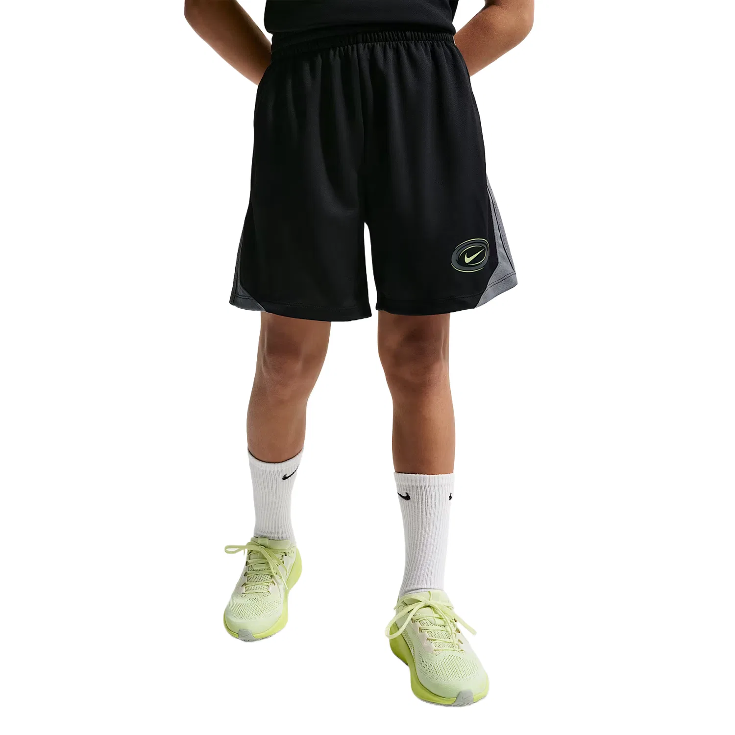 Детские шорты, модель Moderate, Nike, Black/Smoke Gray/Light Liquid Lime
