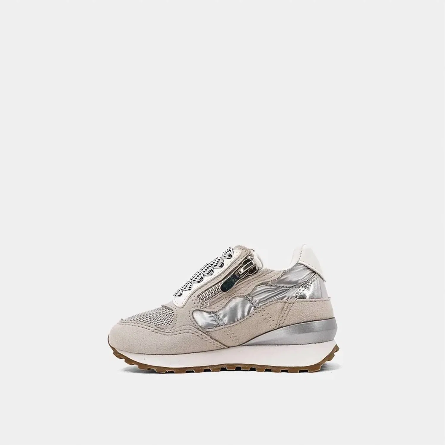 Детские кроссовки с металлическим блеском Phoebe Mini Sneaker SHU SHOP, Pewter — фото 2