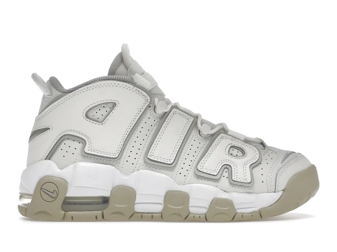 Детские кроссовки с кожаными накладками Nike Air More Uptempo Nike, Phantom/White/Sanddrift/Light Iron Ore
