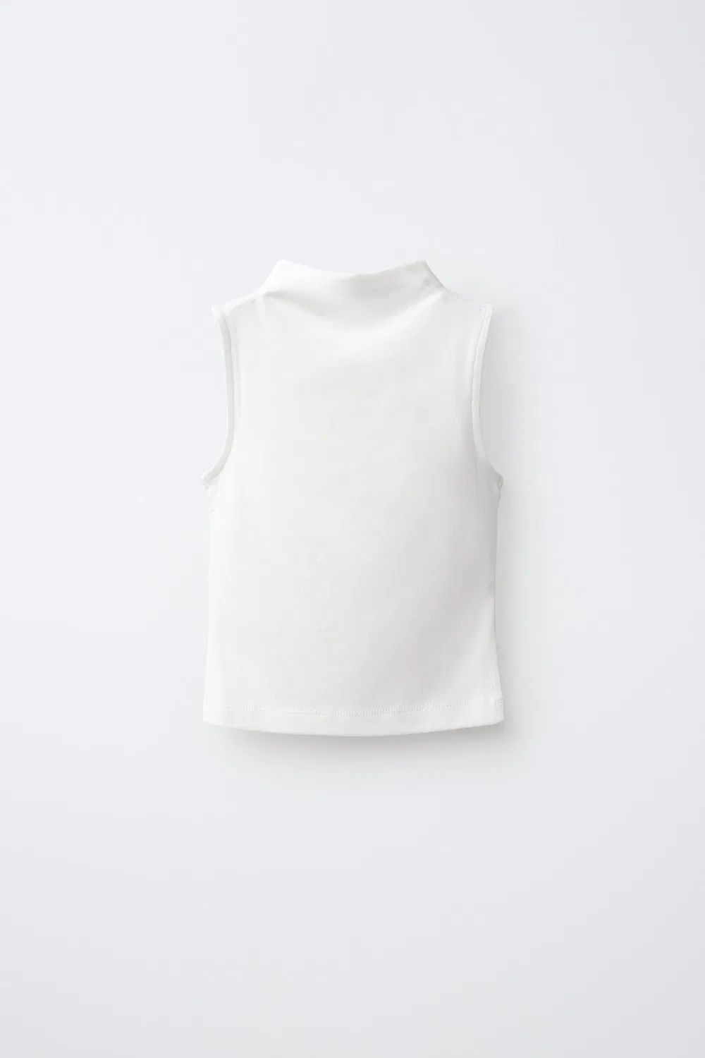 Топ без рукавов из хлопка и модала ZARA, White — фото 2