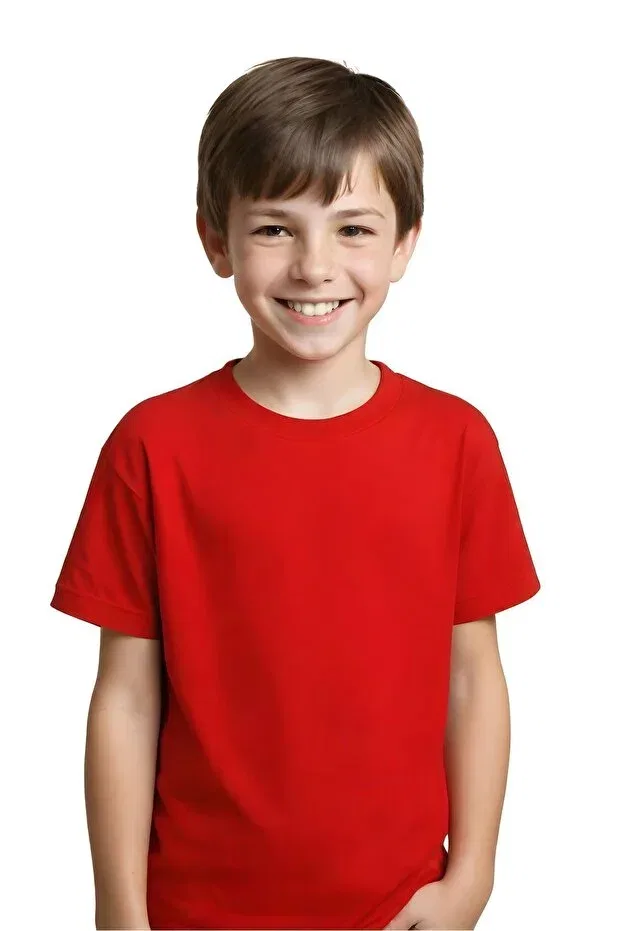 Детский комплект футболок с коротким рукавом Basics Fyk Kids, Red-Mint Green-Yellow — фото 4