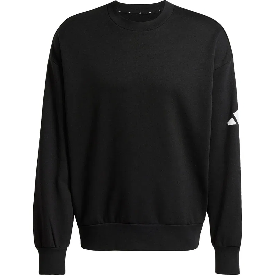 Свитшот с принтом Sportswear Essentials Loose Fit 3 Bar Logo adidas, Черно-белый — фото 3
