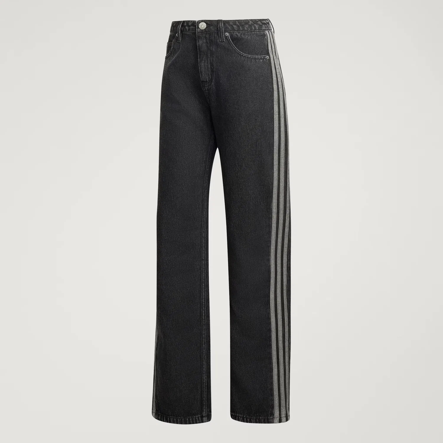 Женские джинсы прямого кроя Firebird Mid Rise Straight Denim Pant Adidas Originals, черный деним — фото 4