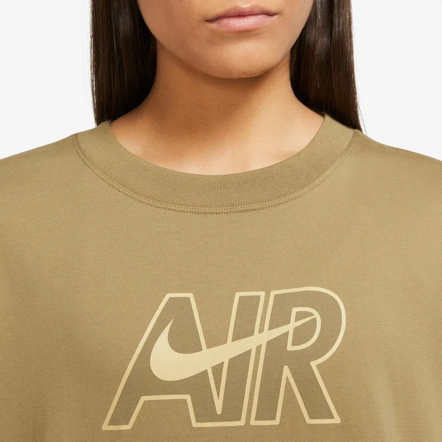 Женская футболка свободного кроя с принтом Air Nike, Коричневый — фото 3