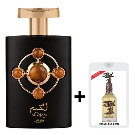 Al Qiam Gold EDP - Eau De Parfum 100 мл с новым дорожным набором Eternal Oud Experience 20 мл унисекс от Lattafa Perfumes — фото 3