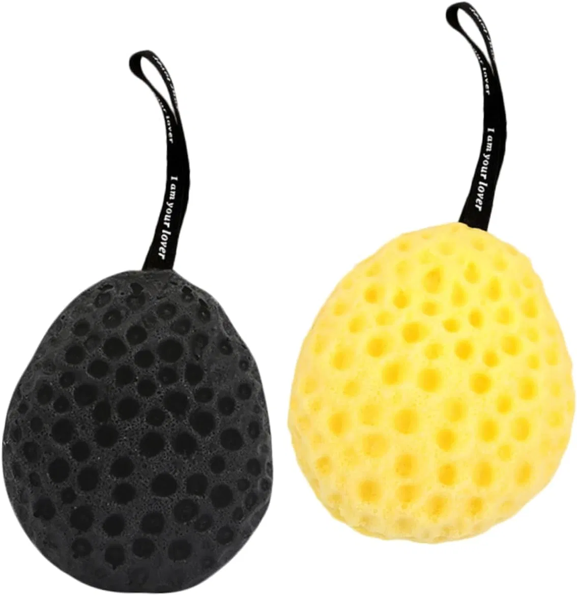 Набор мочалок для душа Honeycomb Bath Ball, MAGICLULU, 2 шт, 22x9x9 см, Желтый/Черный