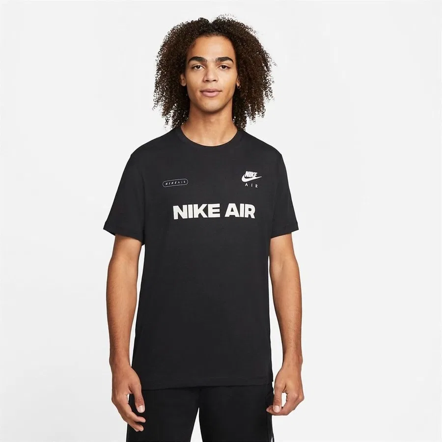 Футболка спортивная с коротким рукавом Nike Air 1 Tee, XS, Черный — фото 3