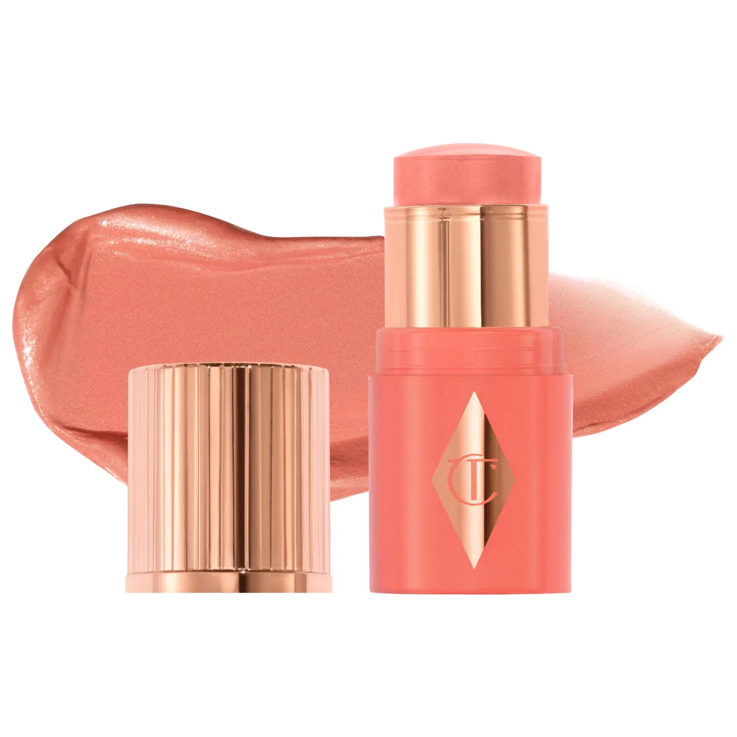 Мини-стик для румян и губ Charlotte Tilbury Peachy Glow, 3 г, с гиалуроновой кислотой