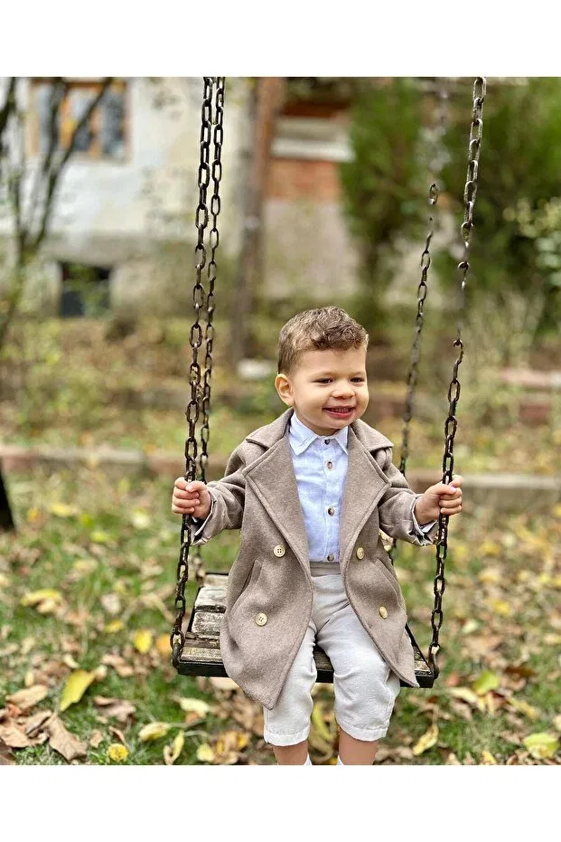 Детское пальто для девочек с длинным рукавом Favorimkids, Smoked — фото 2