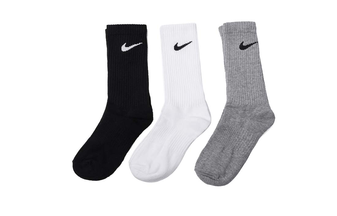 Комплект носков Nike 3PPK Lightweight Crew SX4704-901, мультиколор (черный, белый, серый) — фото 3