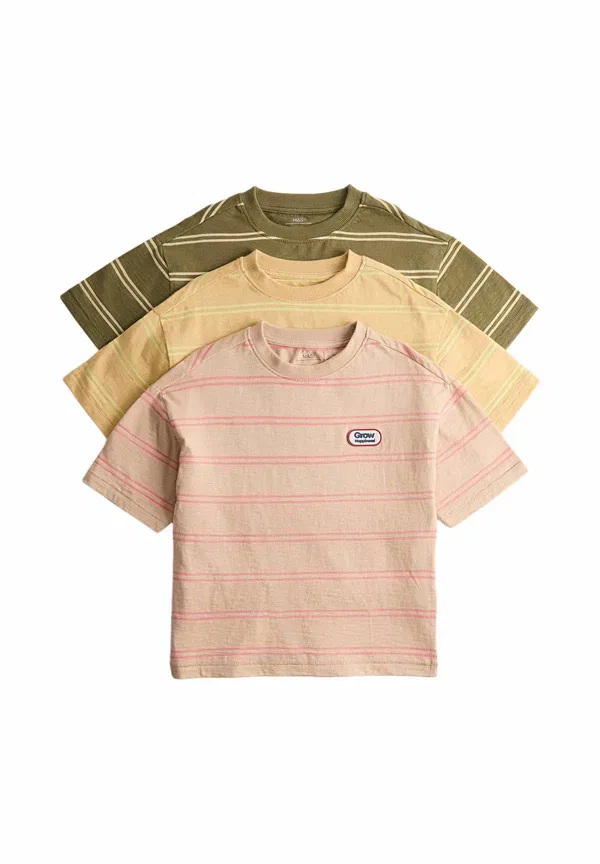 Футболка хлопковая 3-pack Print T-Shirt Marks & Spencer, multi, мультиколор