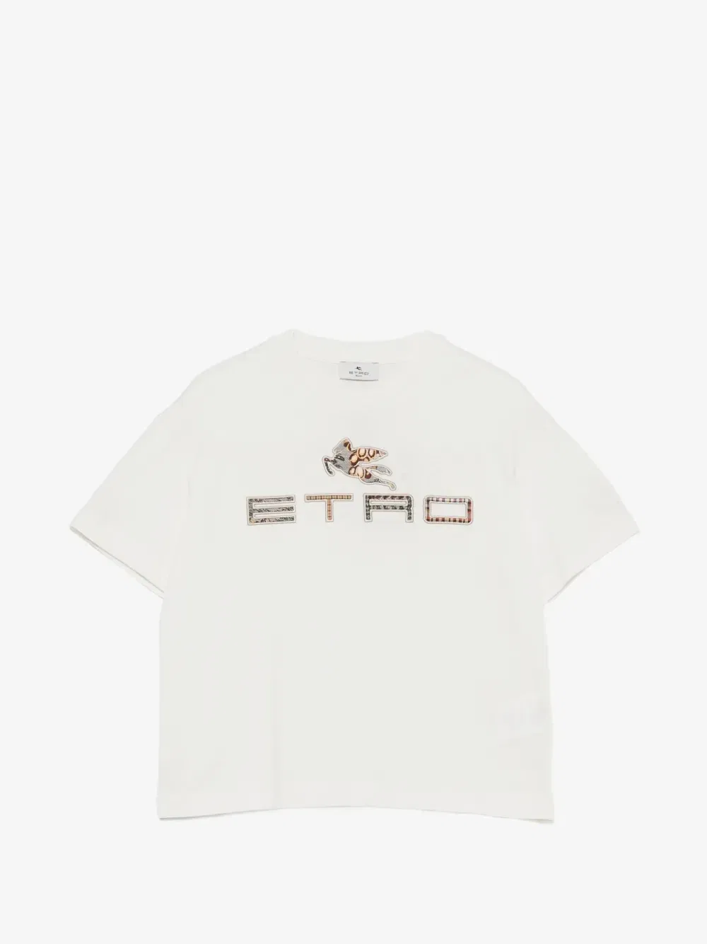 Футболка с вышитым логотипом Pegaso ETRO KIDS, бежевый